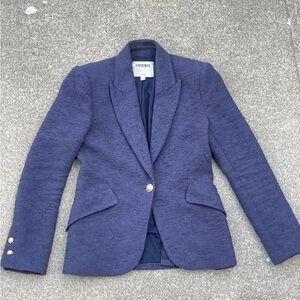 L'AGENCE Textured Indigo Tweed Blazer, size 2